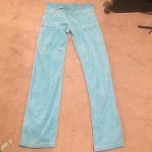 Juicy Couture Light Blue Velour Pants with Pockets